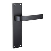 Manilla modelo '710' de zamak con placa rectangular acabado negro para puertas