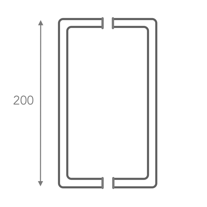 Manillón de acero inoxidable para puerta de Cristal / Madera 200mm modelo ARI120