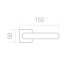 Elegant zamak handle model 810 with square rosette in graphite finish for doors 