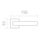 Manilla de zamak modelo 710 con roseta cuadrada en acabado negro para puertas