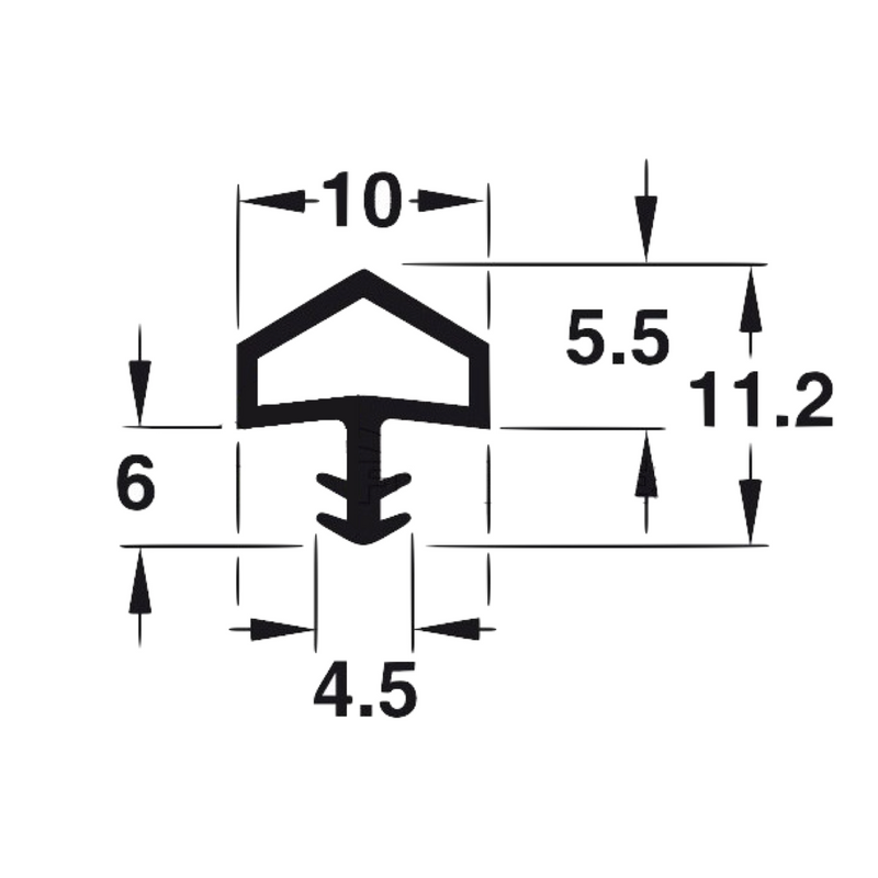 25 metros de burlete marrón de empotrar de PVC junta perimetral para puertas y ventanas