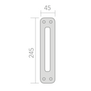 Handle with oval plate in satin gold finish model 1104 for doors 