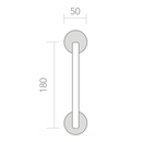 Manillón modelo 434 de zamak con roseta redonda en acabado bicolor para puertas
