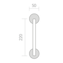 Manillón con roseta redonda de porcelana y zamak en acabado cuero modelo 4074