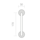 Manillón sencillo con roseta redonda de zamak acabado satinado modelo 034