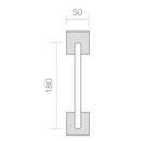 Manillón de zamak con roseta cuadrada acabado cromo brillo modelo 734
