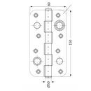 Dobradiça de segurança especial de borda reta com acabamento para porta blindada em acabamento latão 