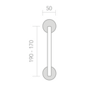 Manillón de aluminio modelo 554 con roseta redonda acabado níquel satinado para puertas