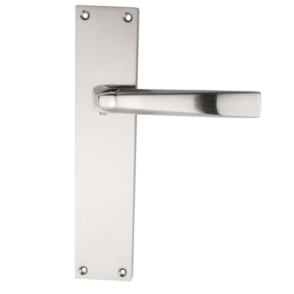 Manilla de zamak con placa rectangular en acabado bicolor para puertas modelo '320'