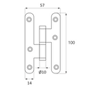 100 high round blade hinge with satin gold finish finish for door 