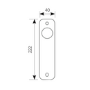 Manillón con placa ovalada y pomo plano en acero inoxidable modelo 008