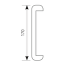 Handle for wooden or glass door 170mm between axes model 434 