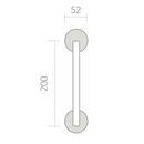 Manillón ola de acero inoxidable con roseta redonda modelo 134 para puertas
