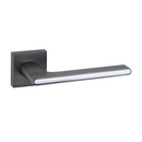 Elegant zamak handle model 810 with square rosette in graphite finish for doors 