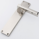 Manilla modelo '620' con placa rectangular de zamak acabado bicolor para puertas