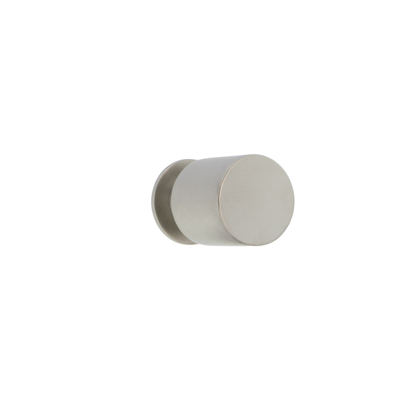 Pomo de acero inoxidable con forma cilíndrica y cuello para muebles y armarios