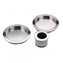 Kit de tirador más uñero redondo acabado níquel satinado para puertas corredera