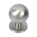 Pomo redondo de latón en acabado níquel satinado para puertas de entrada