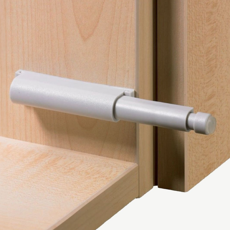 Pulsador Push gris con la punta de plástico de 57,5mm ideal para apertura armarios