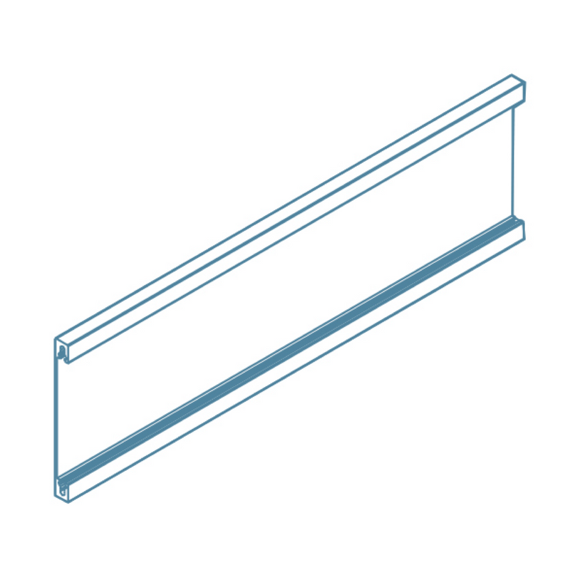 Perfil de aluminio frontal antracita de 2 metros y 80mm de altura recortable para cajón