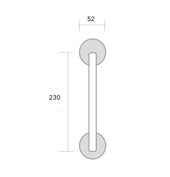 Manillón moleteado de zamak con roseta redonda Ø52 mm acabado cuero para puertas