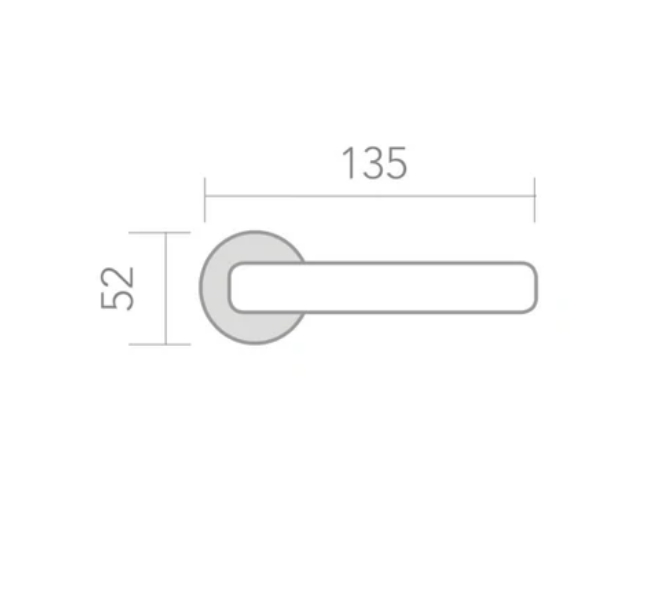 Manilla de aluminio con roseta redonda de 52 mm para puertas de interior dorado satinado