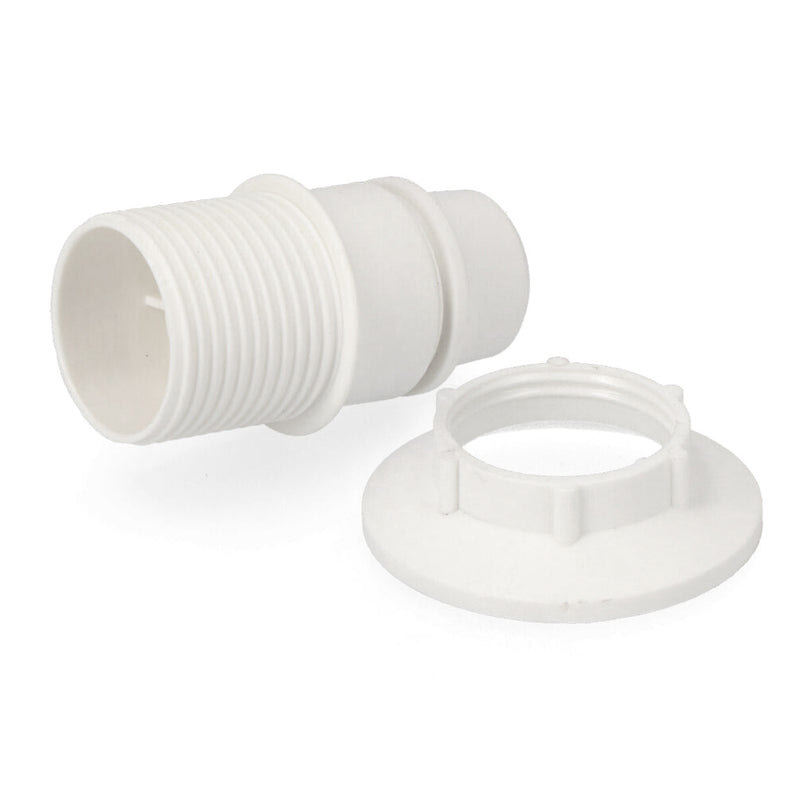 E-14 Semi-Threaded Lamp Holder + White Shrink-Wrapped Washer