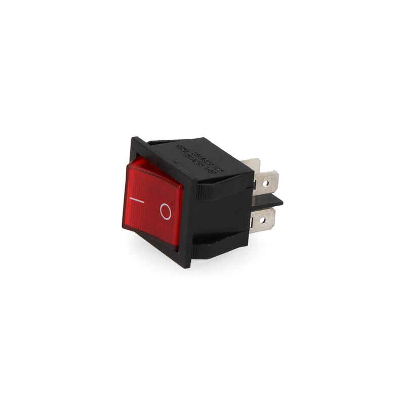 4 Pin Recessed Red Illuminated Switch (Shrink Wrapped)