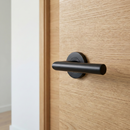 Manilla tubular Morrigan de acero inoxidable acabado negro con Roseta Redonda