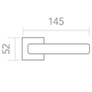 Manilla Epona en L con roseta rectangular de acero inoxidable