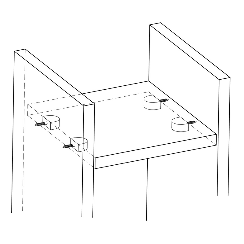 50 soportes de plástico marrón con tirafondo de Ø14X22mm ideal para baldas de armarios