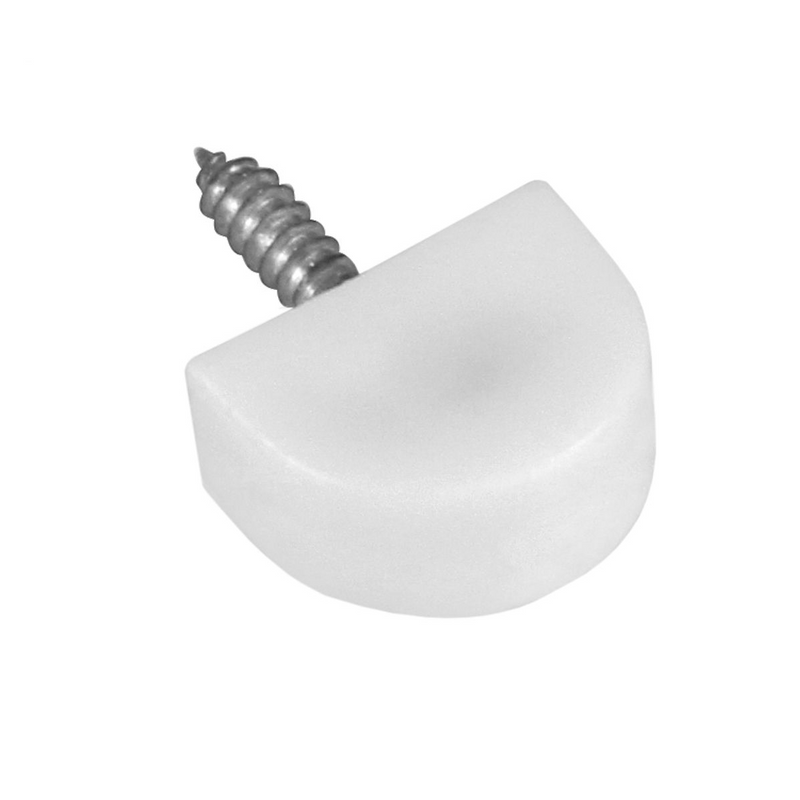 8 soportes de plástico blanco con tirafondo de Ø20X30mm ideal para baldas de armarios