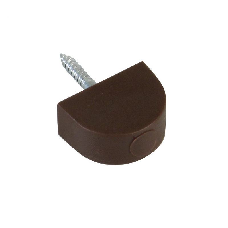 50 soportes de plástico marrón con tirafondo de Ø20X30mm ideal para baldas de armarios