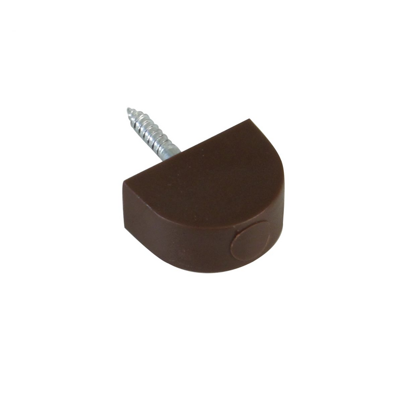 8 soportes de plástico marrón con tirafondo de Ø14X22mm ideal para baldas de armarios