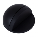 Tope adhesivo NEGRO semicírcular de zamak con goma negra para puertas