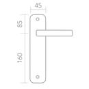 Manilla modelo '1101' de aluminio con placa en acabado forja negro para puertas