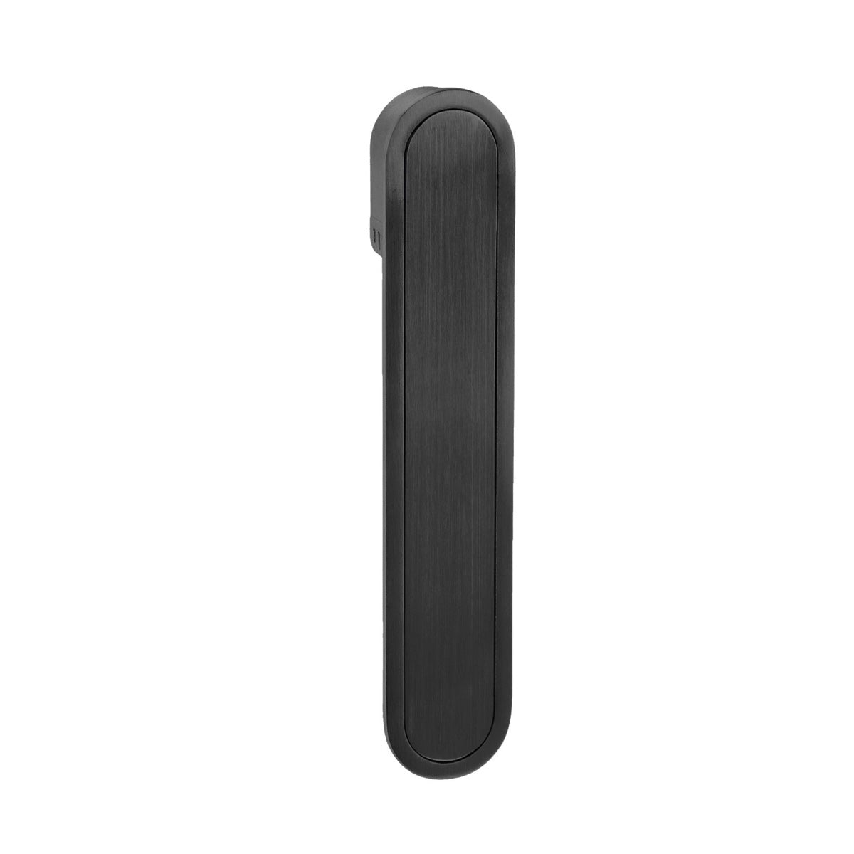 Tirador basculante negro de 156x30mm para el canto de la puerta corredera IN.16.312