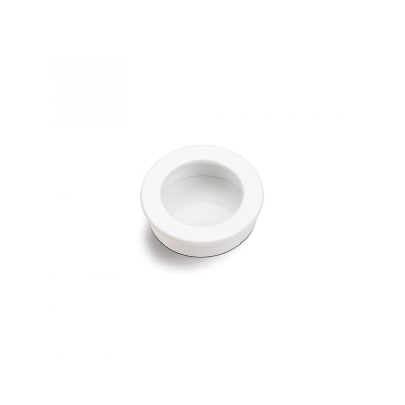 Tirador blanco redondo 3512 de Ø30mm para embutir en muebles y armarios