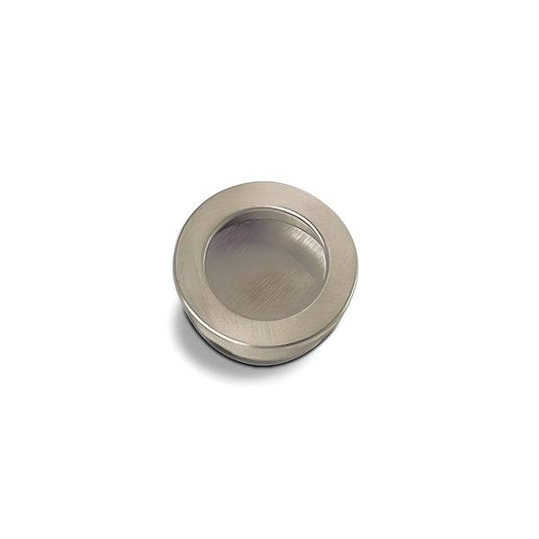 Round nickel-plated handle 3512 Ø30mm for embedding in furniture and cupboards