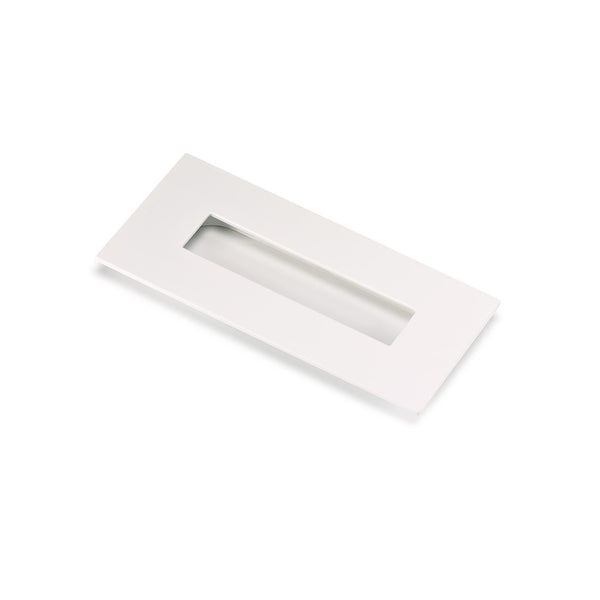 Tirador blanco rectangular 3790 de 155x73mm para embutir en muebles y armarios