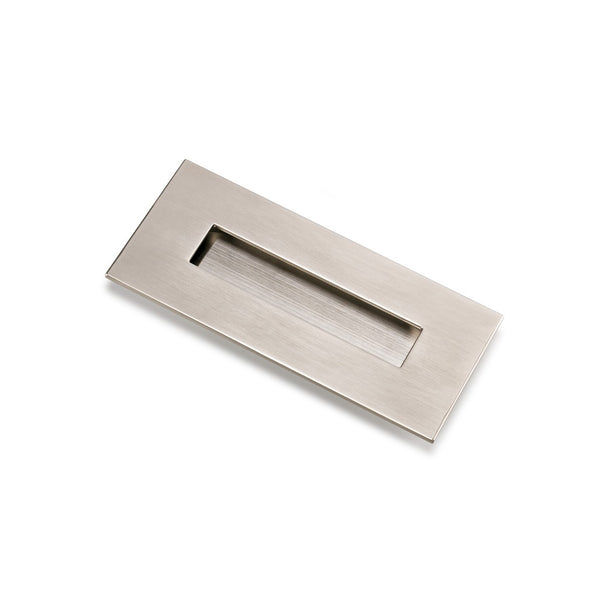 Rectangular nickel-plated handle 3790, 155x73mm, for embedding in furniture and cupboards