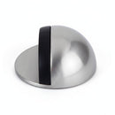 Tope adhesivo semicírculo de zamak con goma negra para puertas