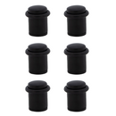 6 topes de puerta cilíndricos negros con amortiguador de goma y 20mm de diámetro