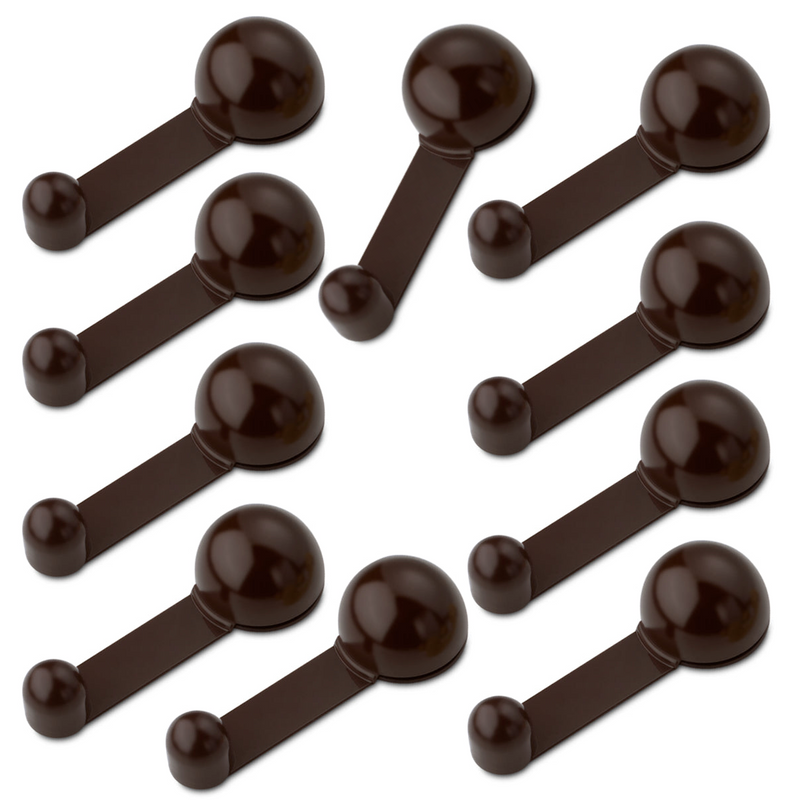 10 Brown Finish Plastic Adhesive Swivel Retainer Stops