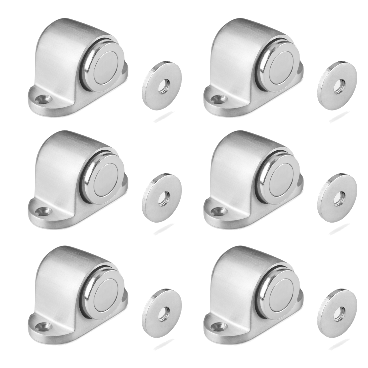 6 retenedores de puerta metálicos imantados con tornillos de fijación