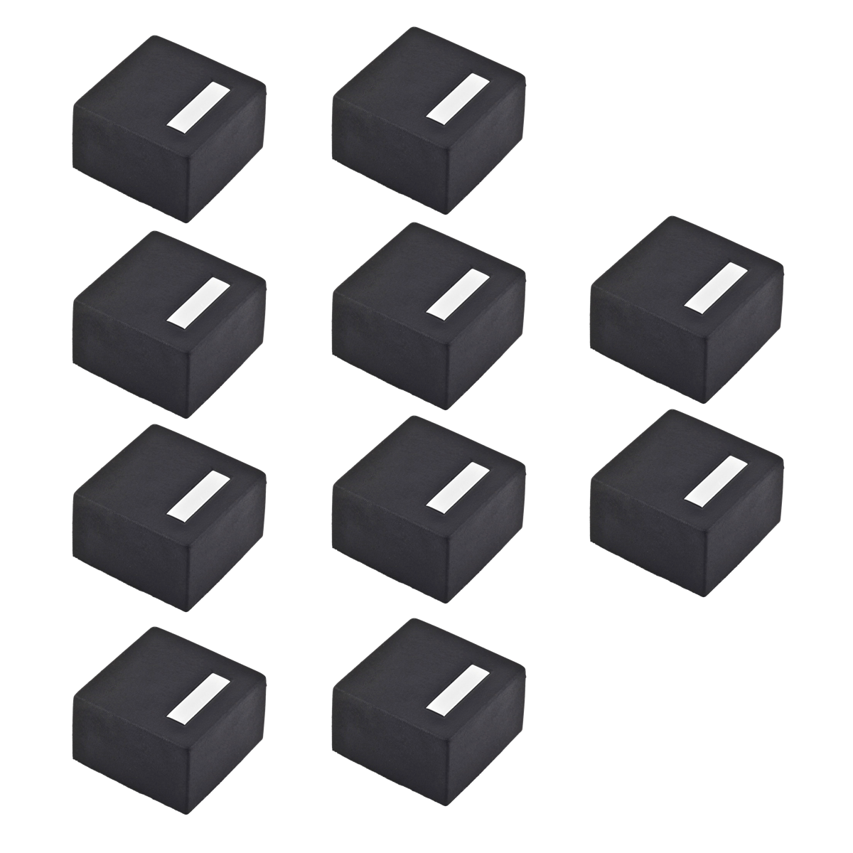 10 topes cuadrados de puerta adhesivos aluminio negro con amortiguador de caucho