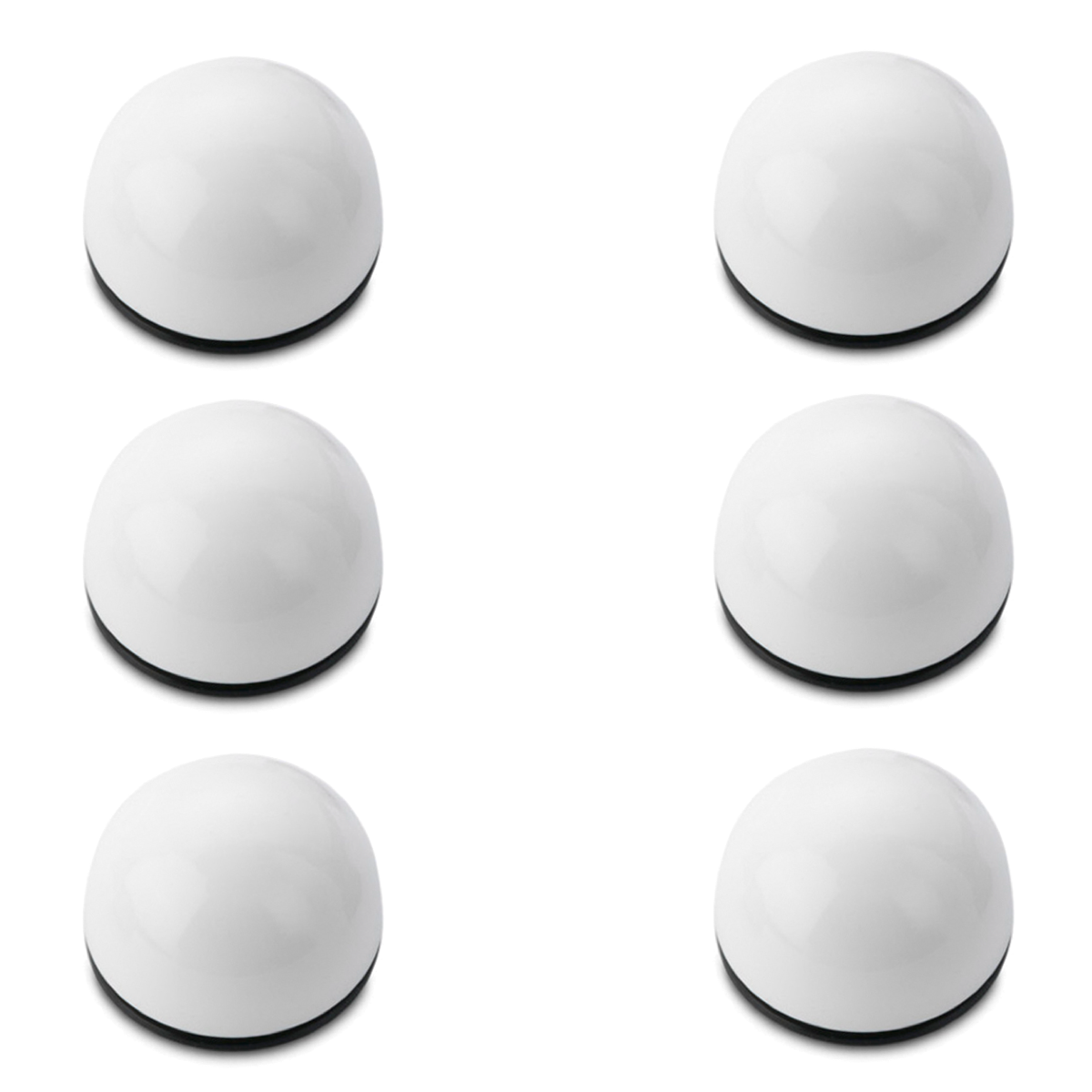 6 topes de puerta adhesivos semicirculares de plástico blanco