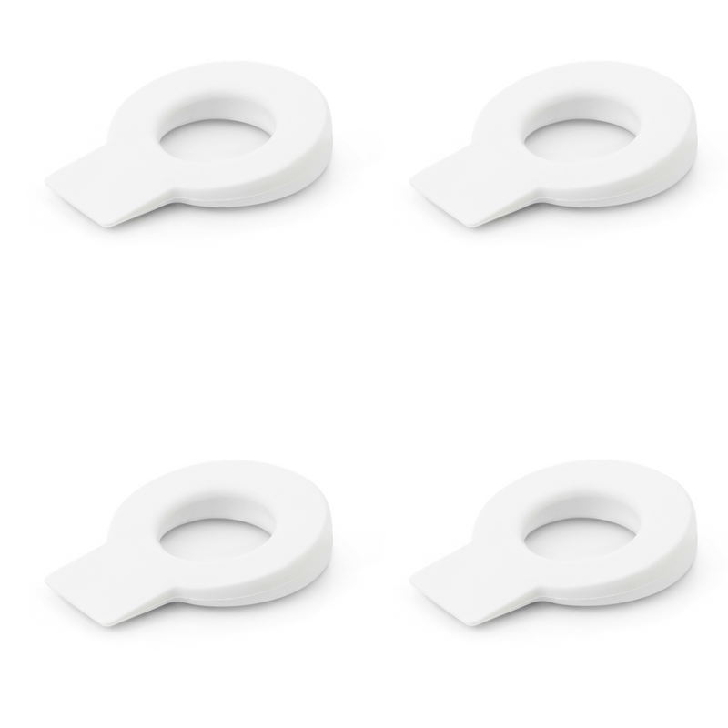 4 cuñas retenedores circulares de plástico flexible acabado en blanco para puertas