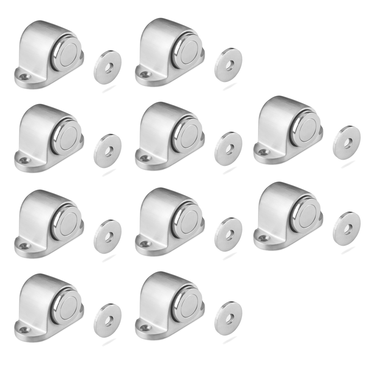10 retenedores de puerta metálicos imantados con tornillos de fijación