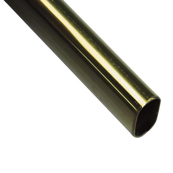 Tubo ovalado de 30x15mm de acero en dorado de 1 metro